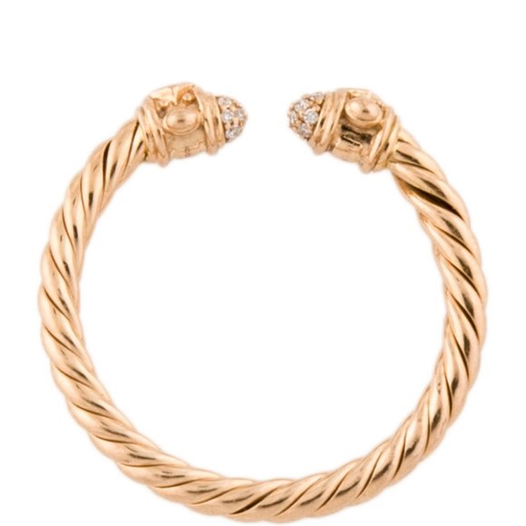 DAVID YURMAN 18K ROSE GOLD & DIAMOND RENAISSANCE BAND RING - Picture 7 of 16